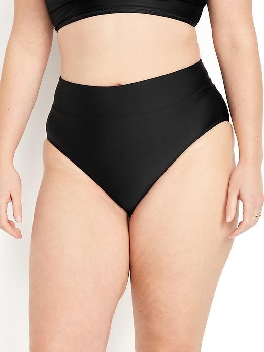 Banded High-Waist Bikini Swim Bottoms Product Image