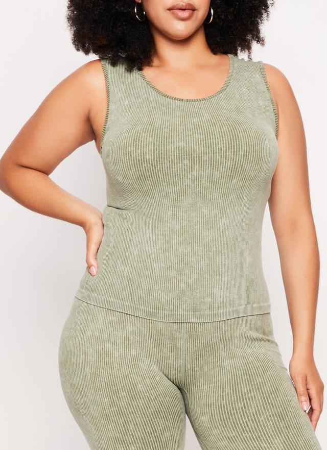 Womens Plus Size Seamless Ribbed Tank Top Product Image