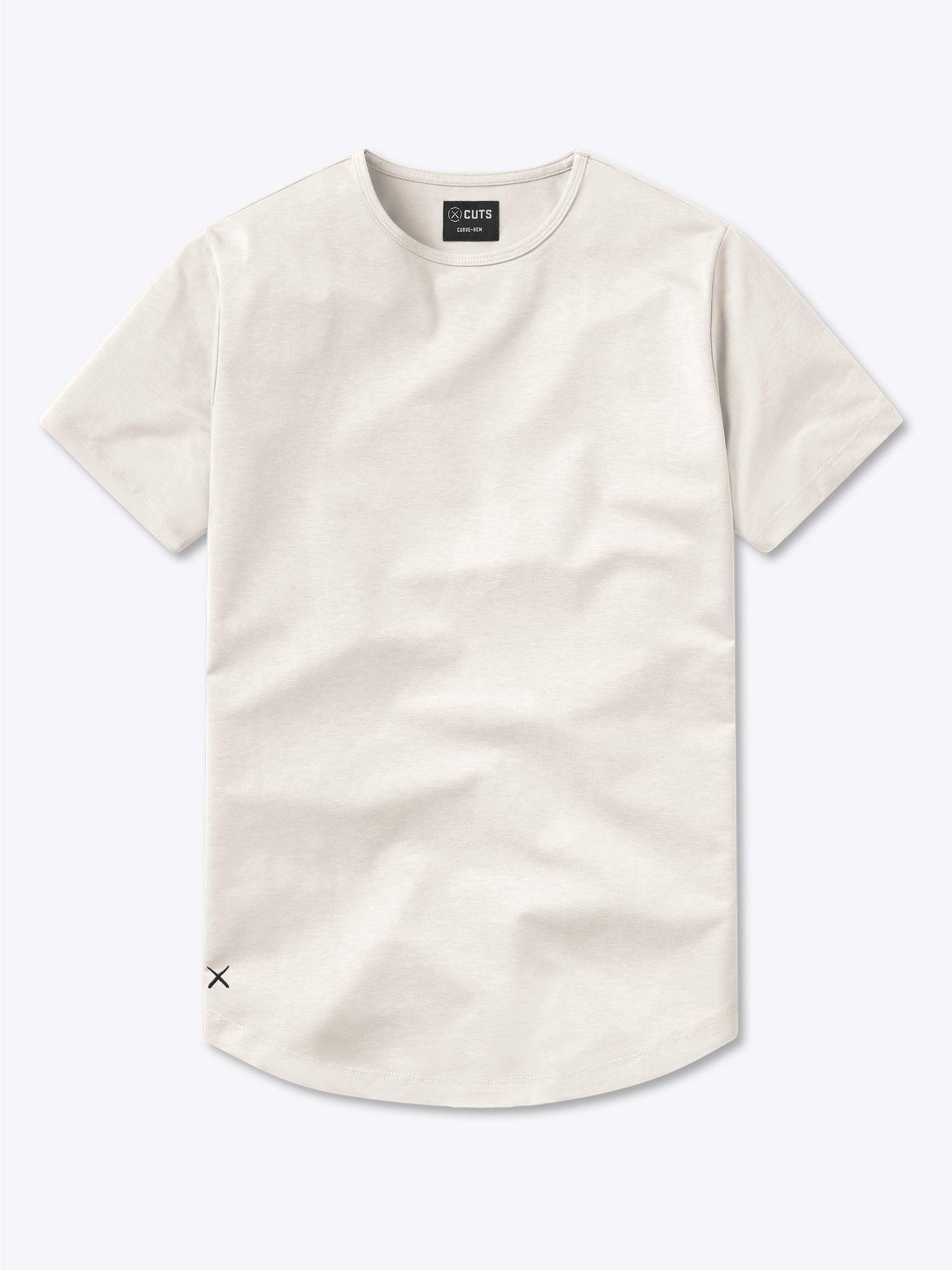 AO Curve-Hem Tee | Ecru Signature-fit PYCA Pro® Product Image