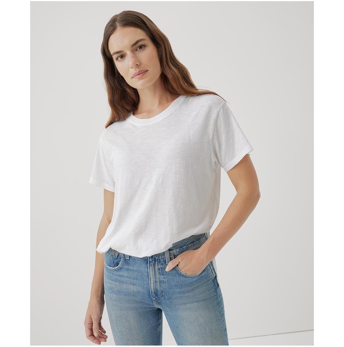 PACT Featherweight Slub Oversized Tee (Ore) Women's Clothing Product Image