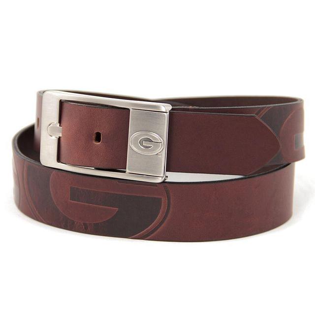 Mens Clemson Tigers Brandish Leather Belt Brown Product Image