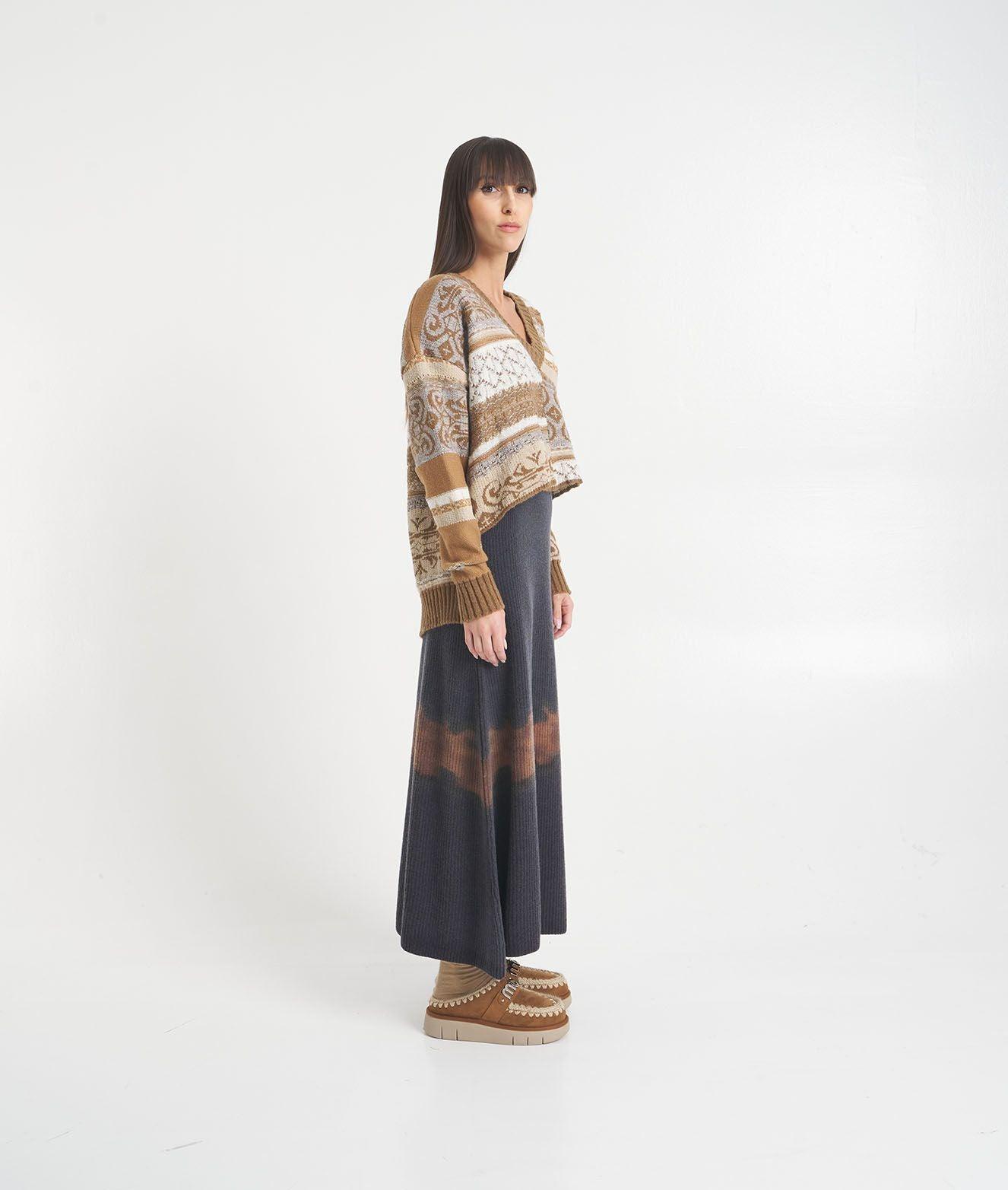 Tie dye knit skirt Product Image