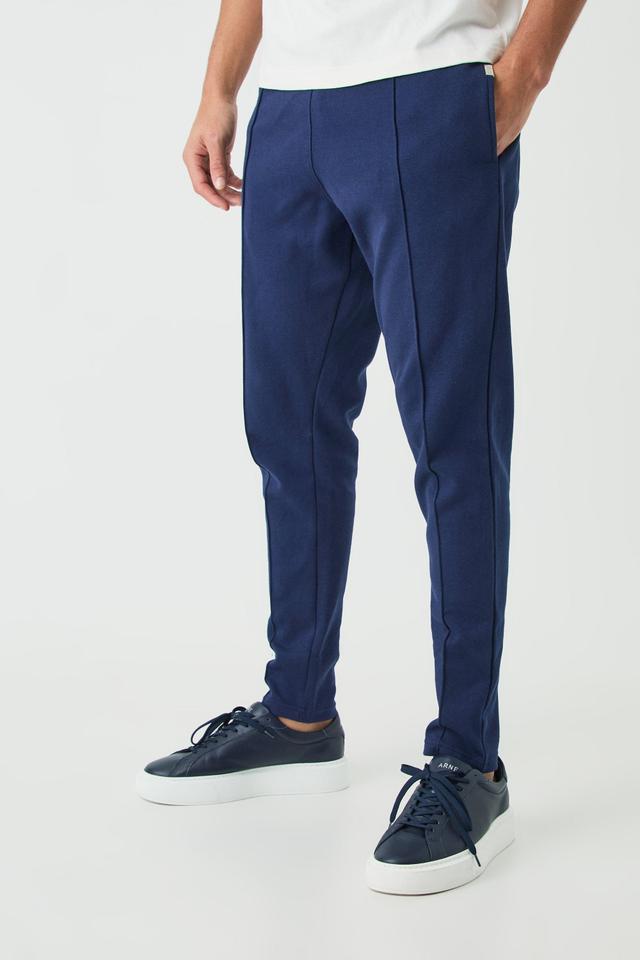 Slim Tapered Interlock Pintuck Jogger | boohooMAN USA Product Image