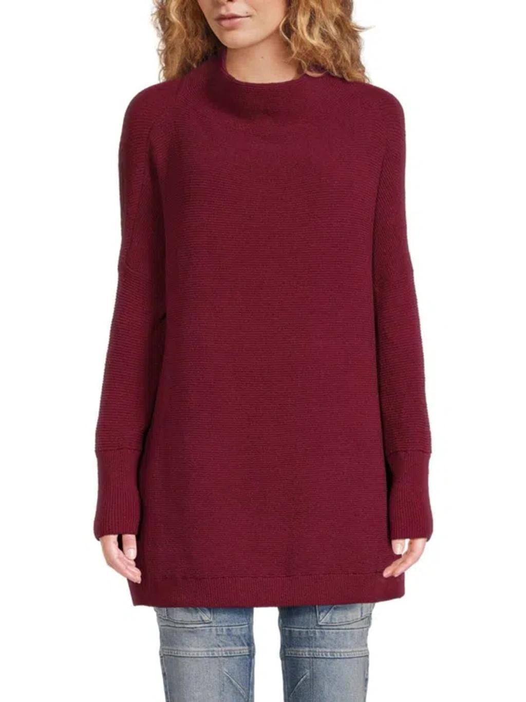 Women's Ottoman Slouchy Tunic In Pomegranate Product Image