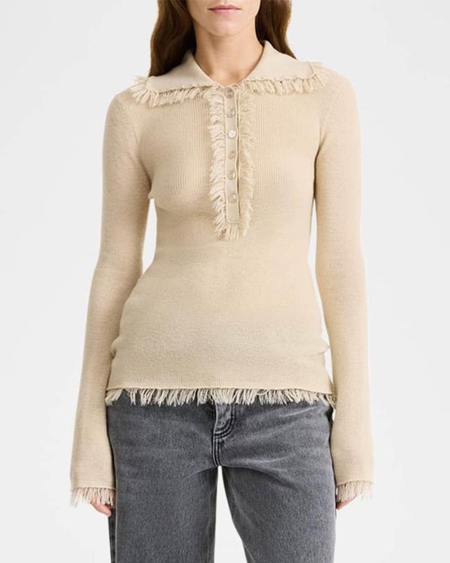 Dreele Fringe-Trim Knit Sweater Product Image