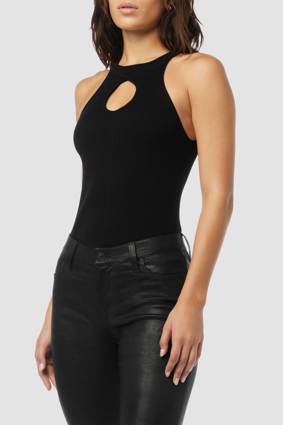 Mock Neck Keyhole Racer Tank Female Product Image