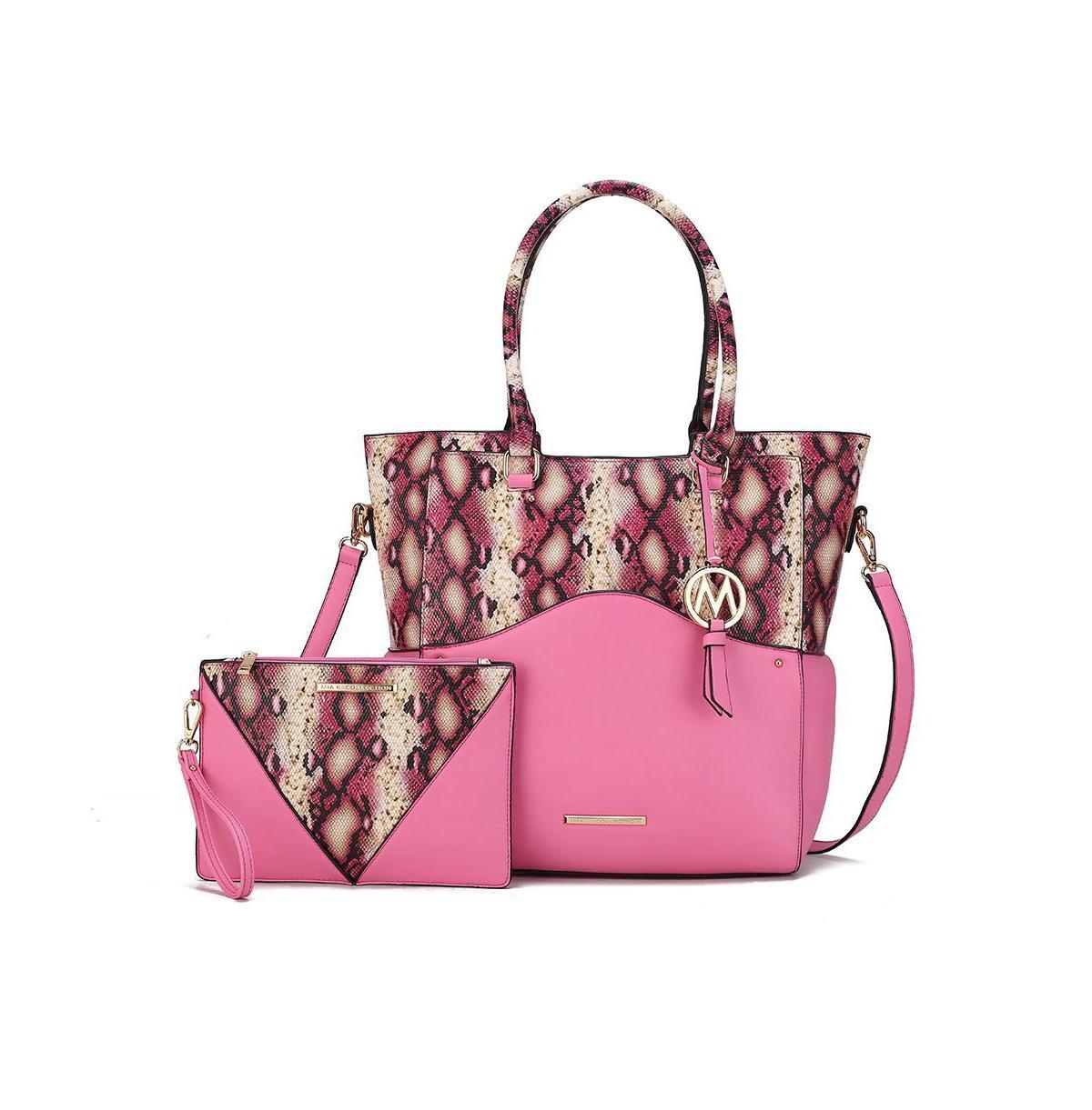 Mkf Collection Iris Snake Embossed Women s Tote Bag with matching Wristlet Pouch by Mia K Product Image