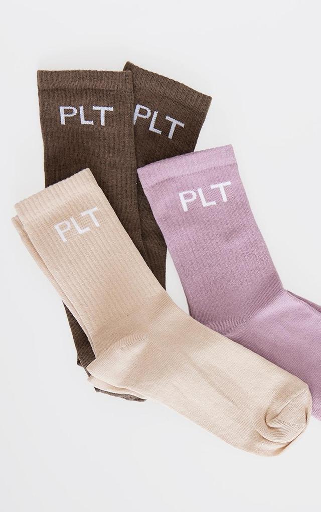 PRETTYLITTLETHING Multi Washed 3 Pack Socks Product Image