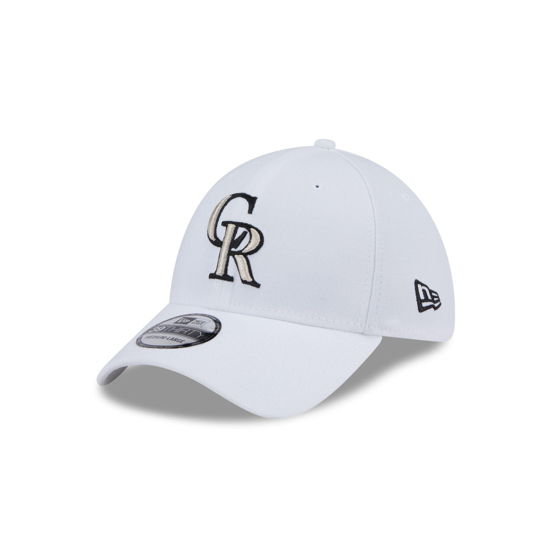 Colorado Rockies Optic White 39THIRTY Stretch Fit Hat Male Product Image