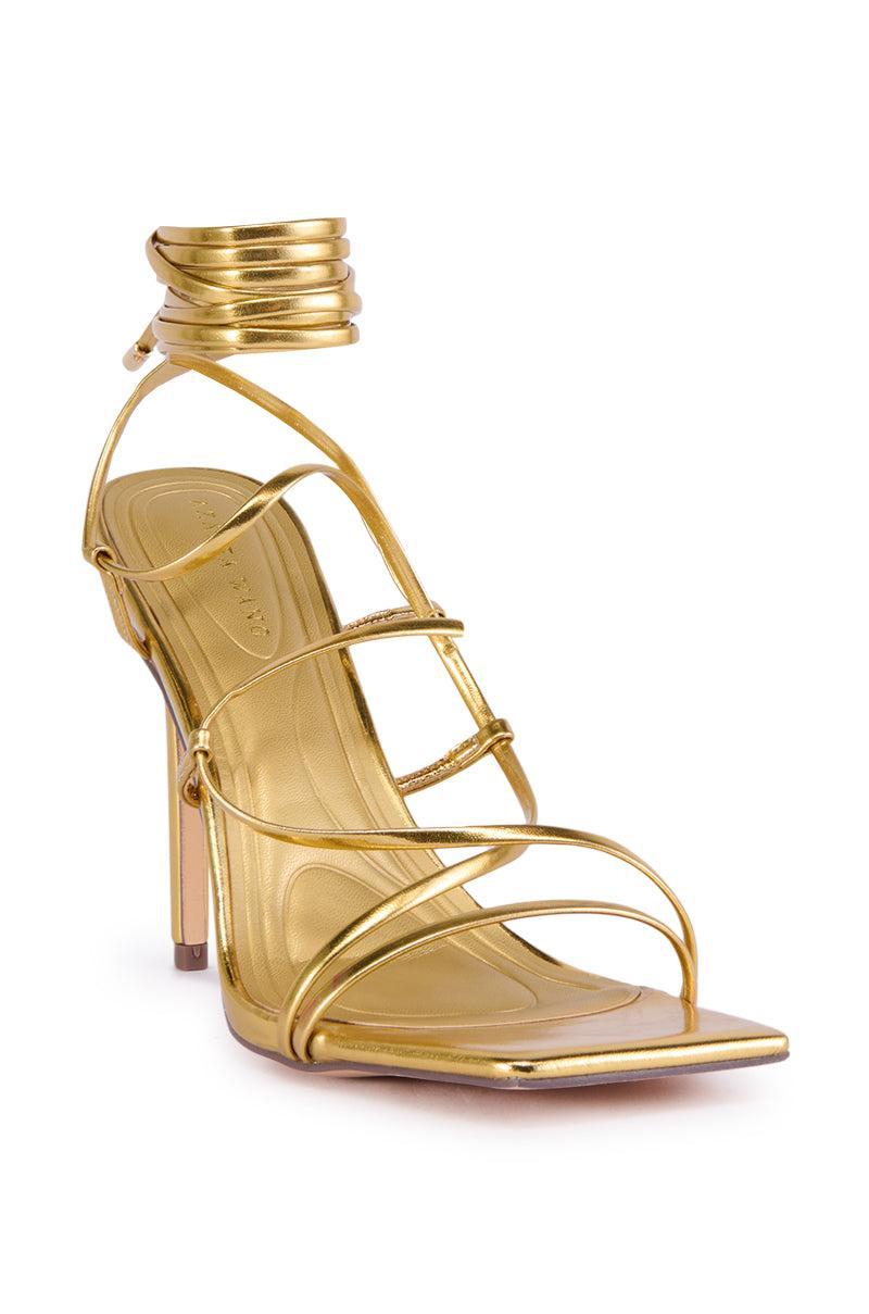 AZALEA WANG LAURA GOLD STILETTO SANDAL Product Image