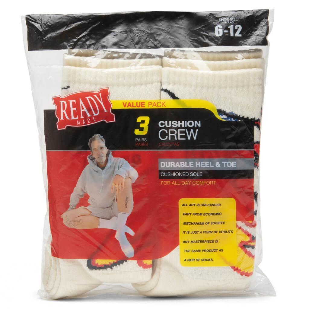 3 Pack Crew Socks - Fire/White Male Product Image