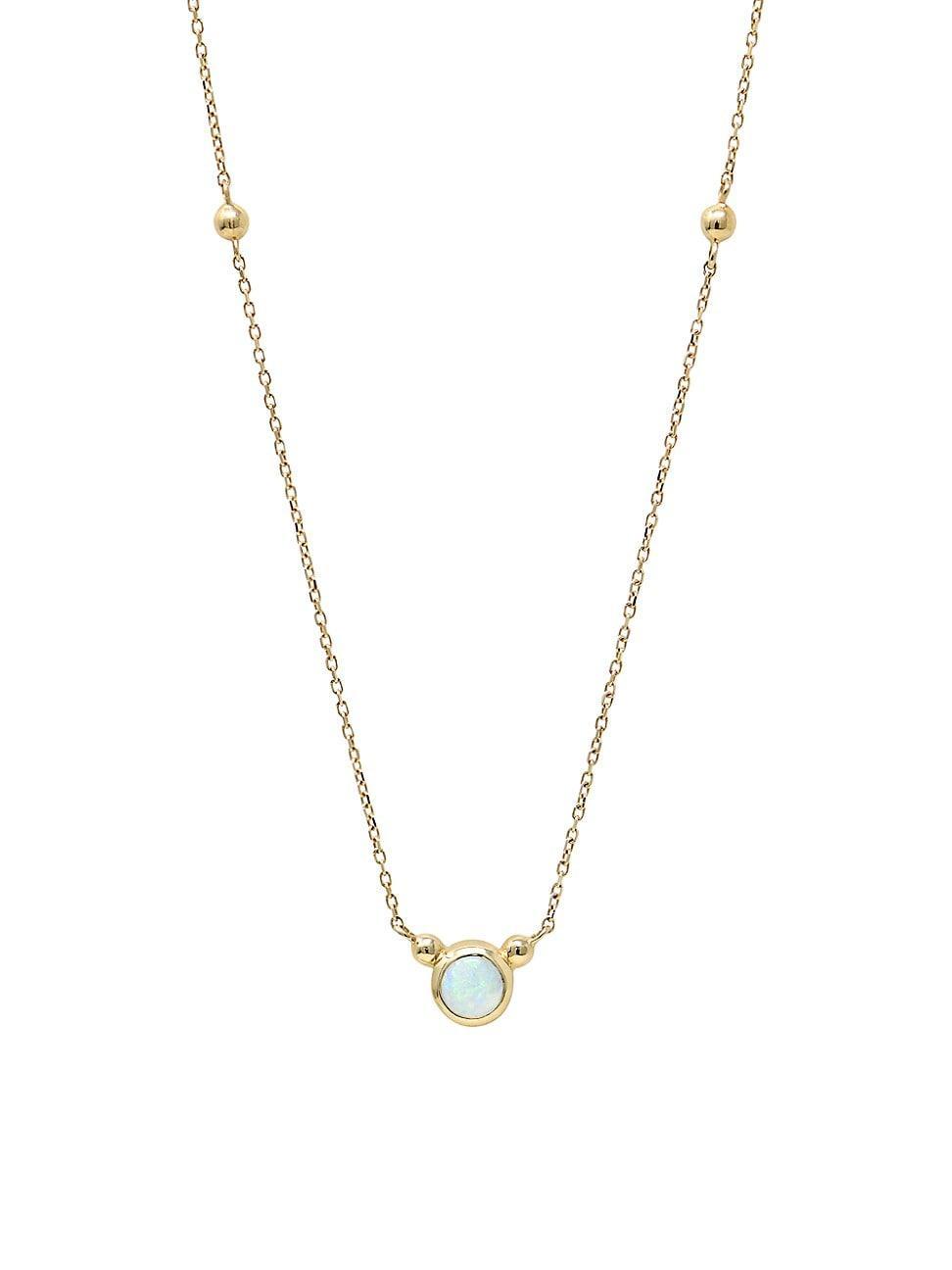 Womens Dew Drop 14K Yellow Gold & Birthstone Pendant Necklace Product Image