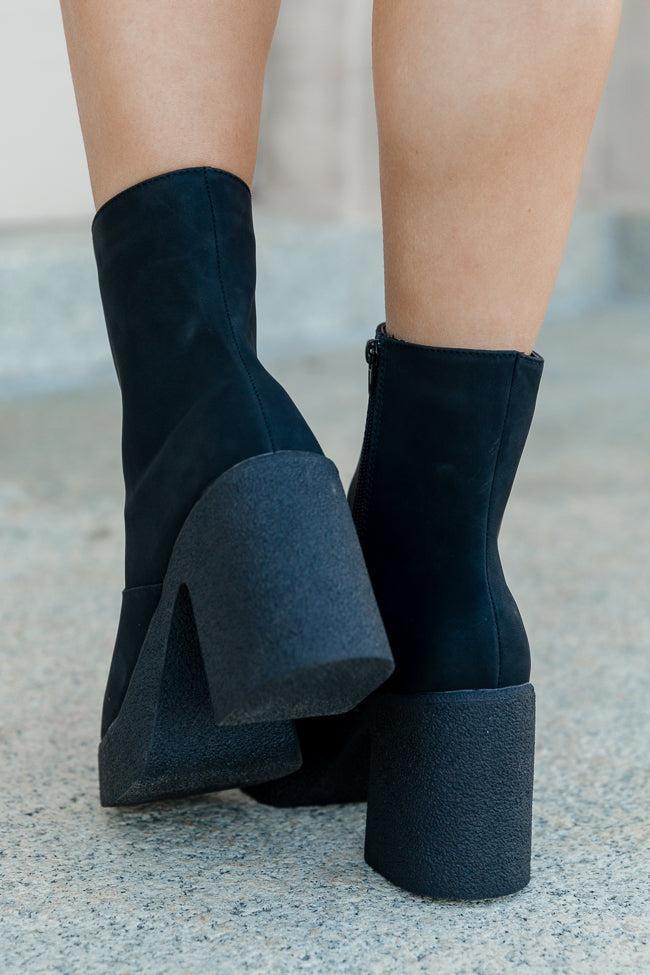 Hilary Black Square Toe Platform Bootie FINAL SALE Product Image