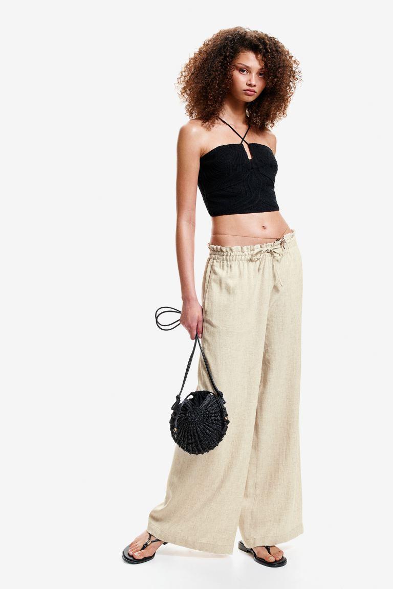 Linen-blend Pull-on Pants product image