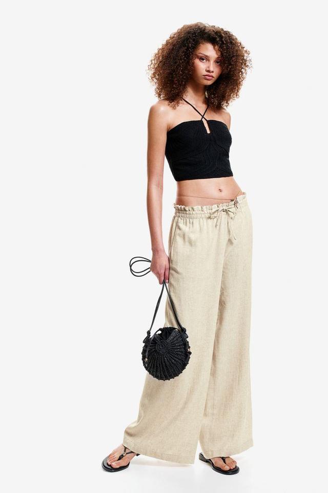 Linen-blend Pull-on Pants Product Image