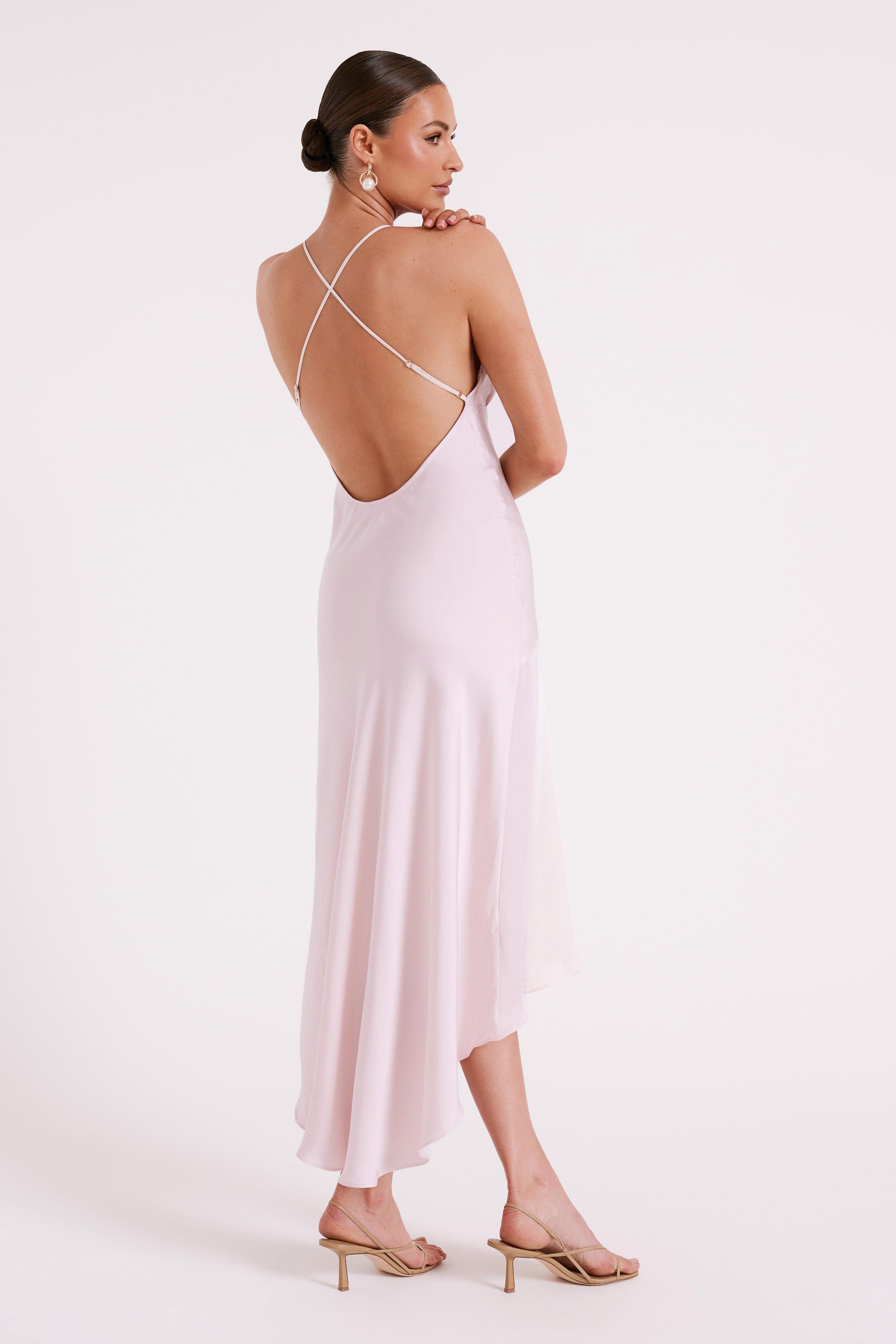 Casey Satin Midi Dress - Rosewater Product Image