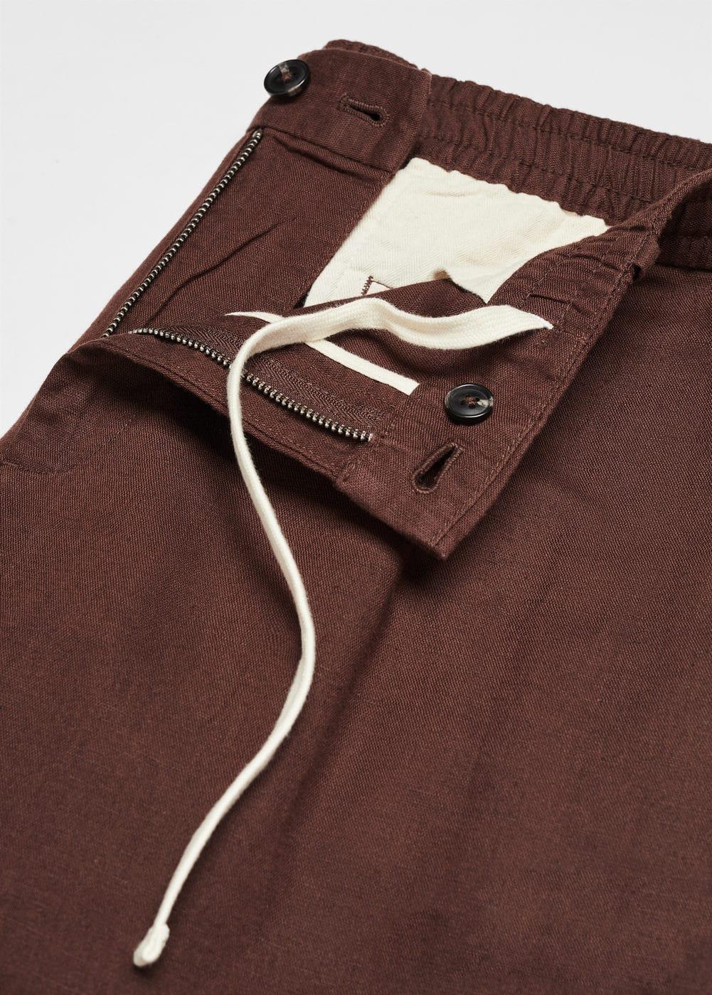 MANGO MAN - Slim-fit pants with drawstring burgundyMen Product Image