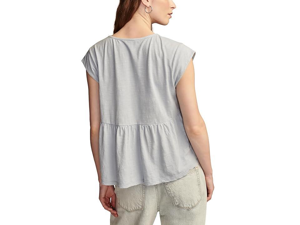 Lucky Brand Embroidered Baby Doll Top (Zen ) Women's Clothing Product Image