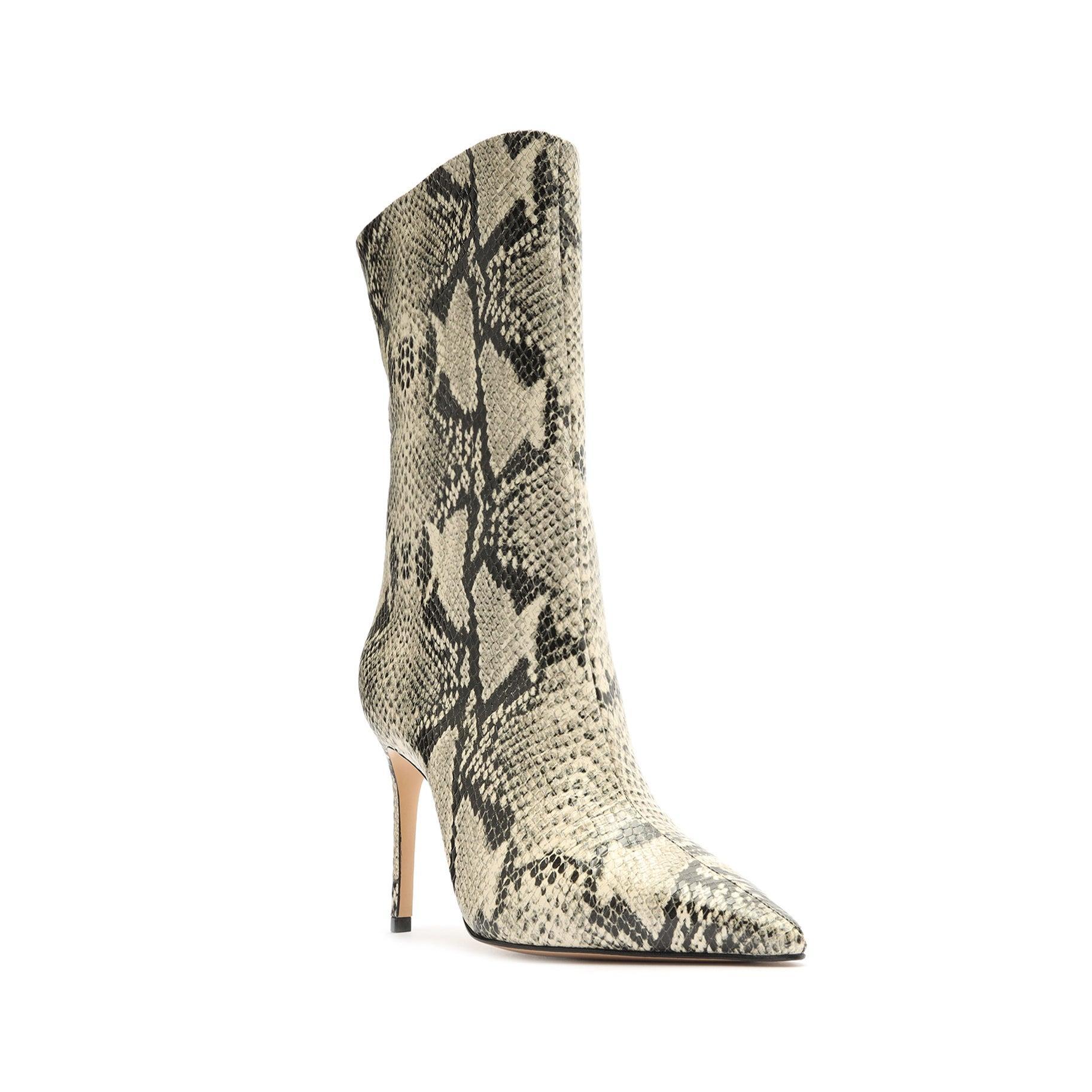 Mary Snake Embossed Leather Bootie Female Product Image