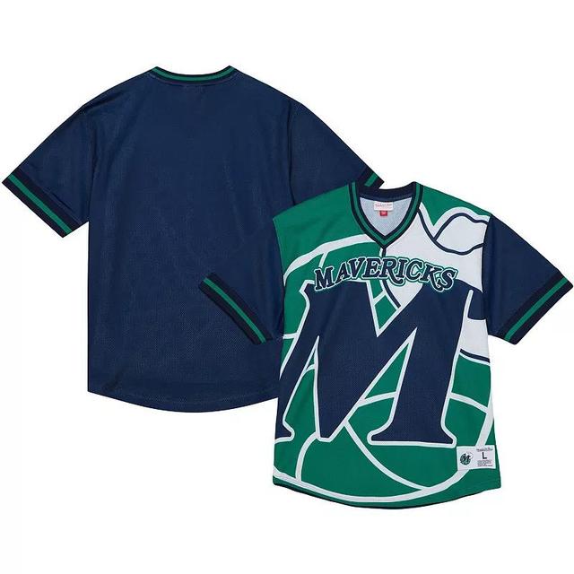 Mens Mitchell & Ness Dallas Mavericks Jumbotron 3.0 Mesh V-Neck T-Shirt Product Image