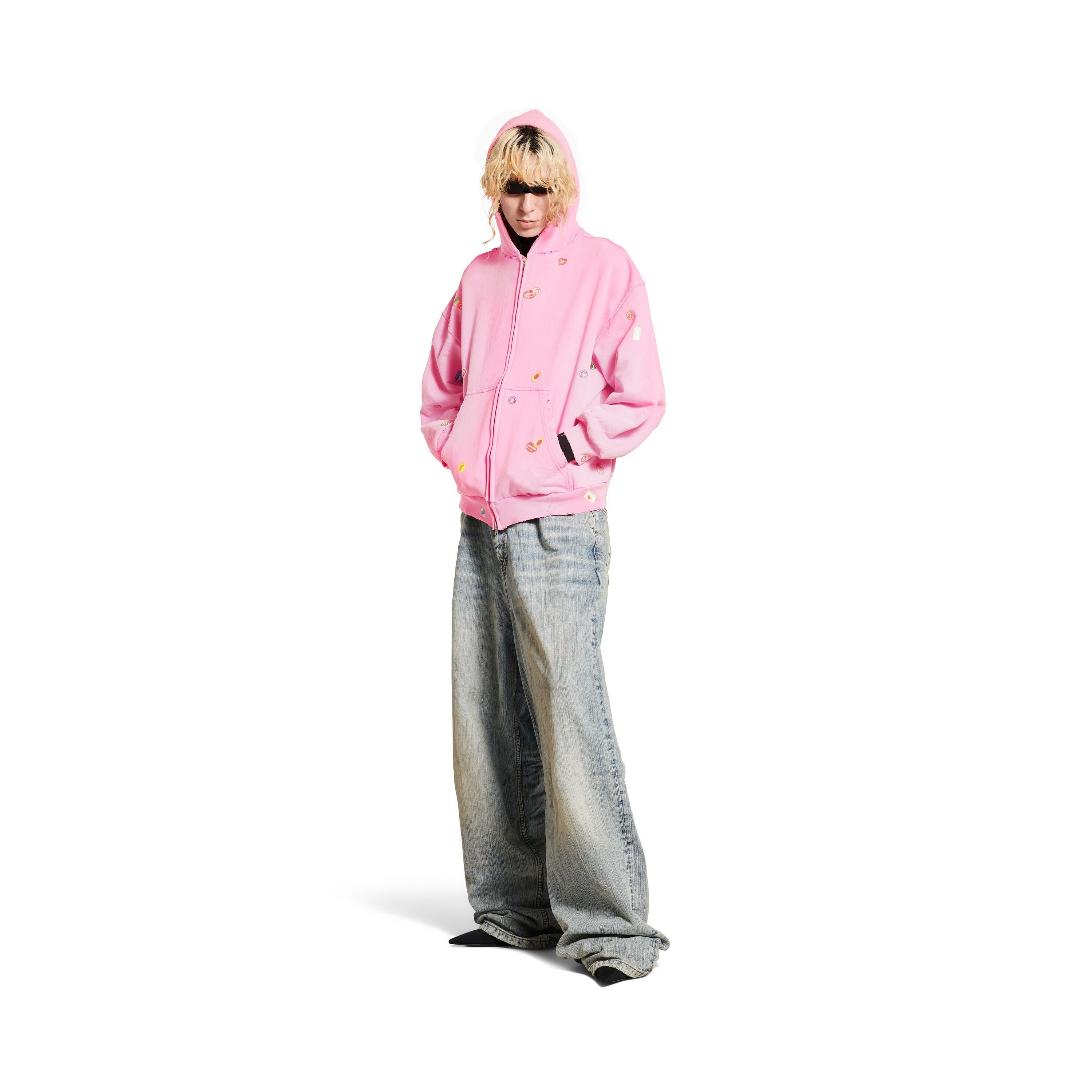 Women's Fruity Zip-up Hoodie Regular Fit in Pink Product Image