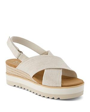 Toms Womens Diana Crossover Platform Wedge Sandals Product Image