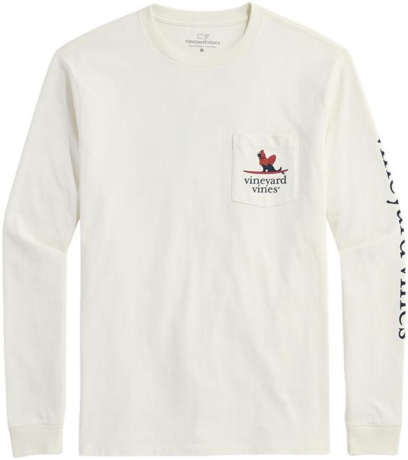 Turkey Surfboard Dog Long-Sleeve Pocket Tee Product Image