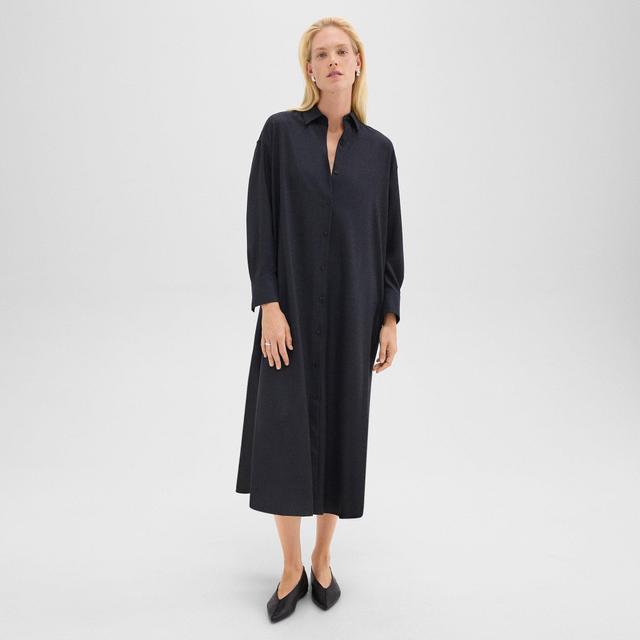 Stretch Flannel Oversized Shirt Dress | Theory Product Image