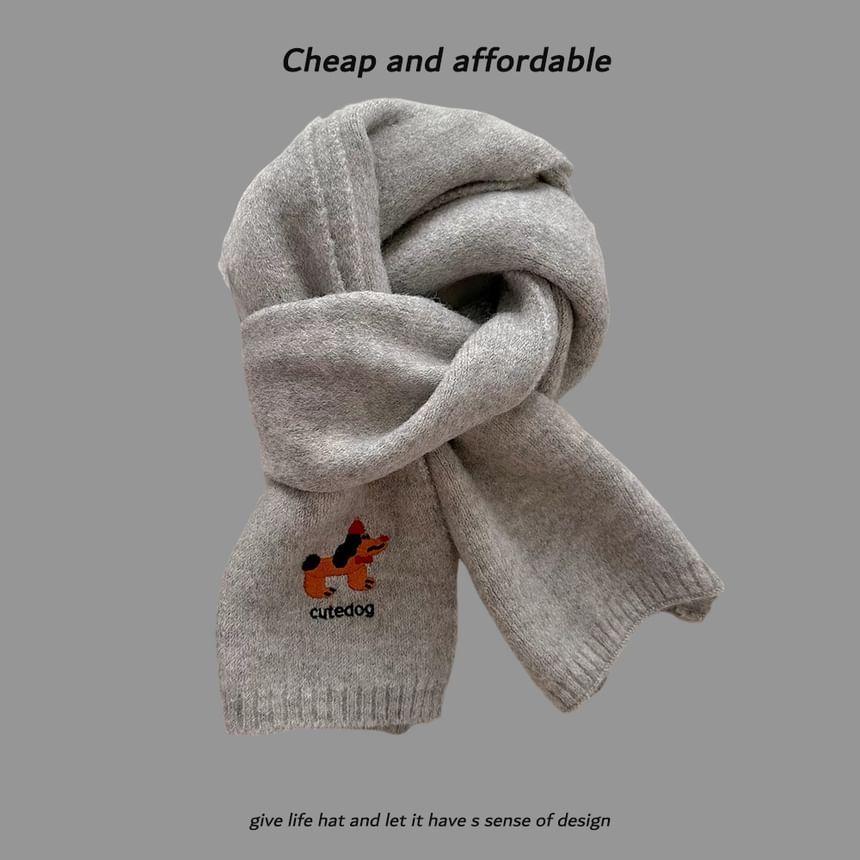 Dog Embroidery Scarf Product Image