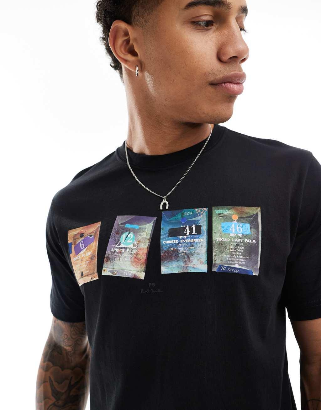 PS Paul Smith T-shirt with cards print in black Product Image