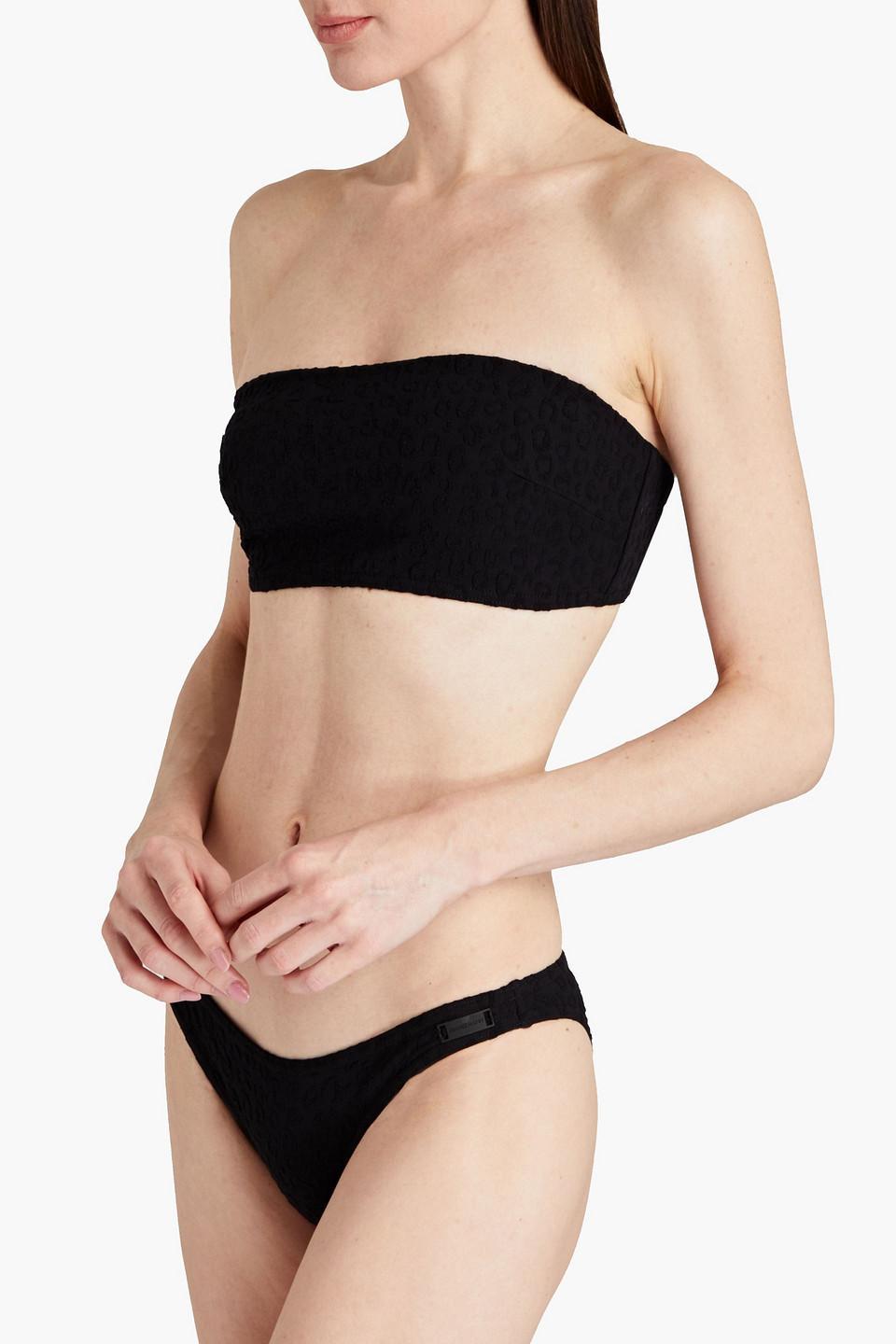 Separates Texture Jacquard Low-rise Bikini Briefs In Black Product Image