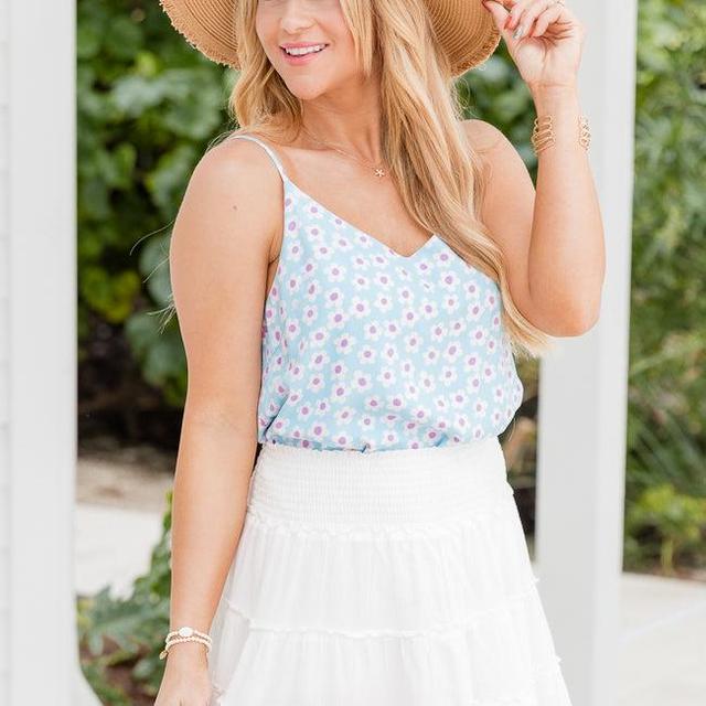 By the Coast in Ditzy Daisy Floral Tank FINAL SALE Product Image