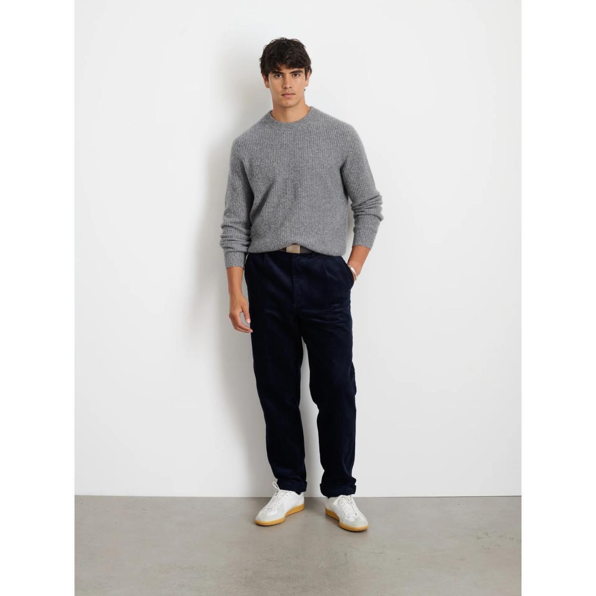 Standard Pleated Pant Dark Navy Corduroy Product Image