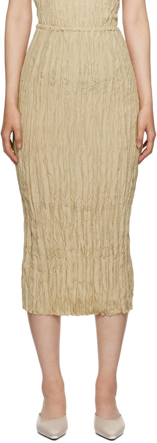 Silk Midi Skirt In 809 Overcast Beige Product Image