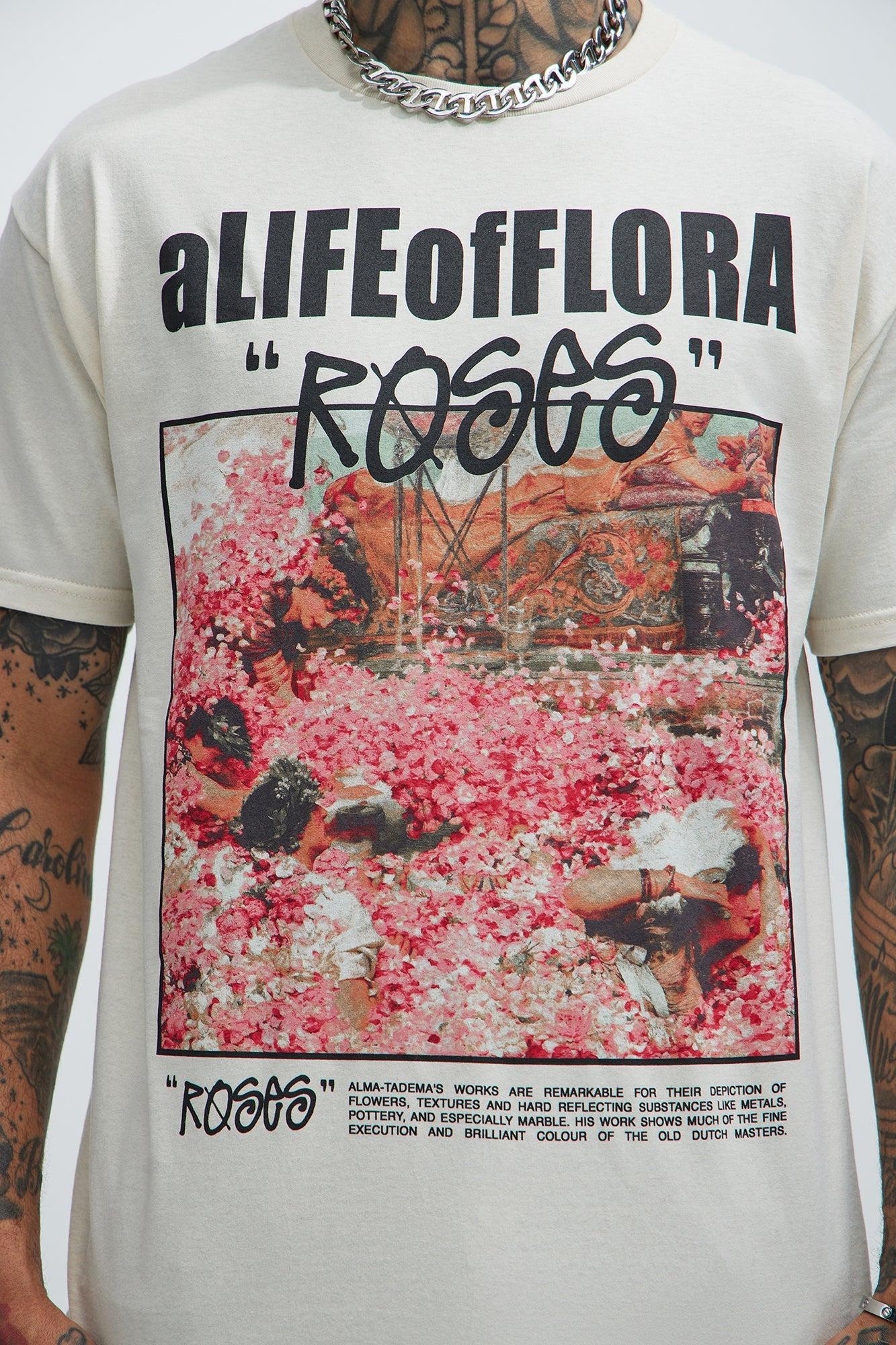 A Life Of Flora Short Sleeve Tee - Tan Product Image