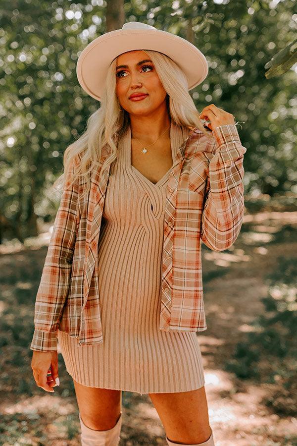 Come Pick Me Up Flannel in Blush Product Image