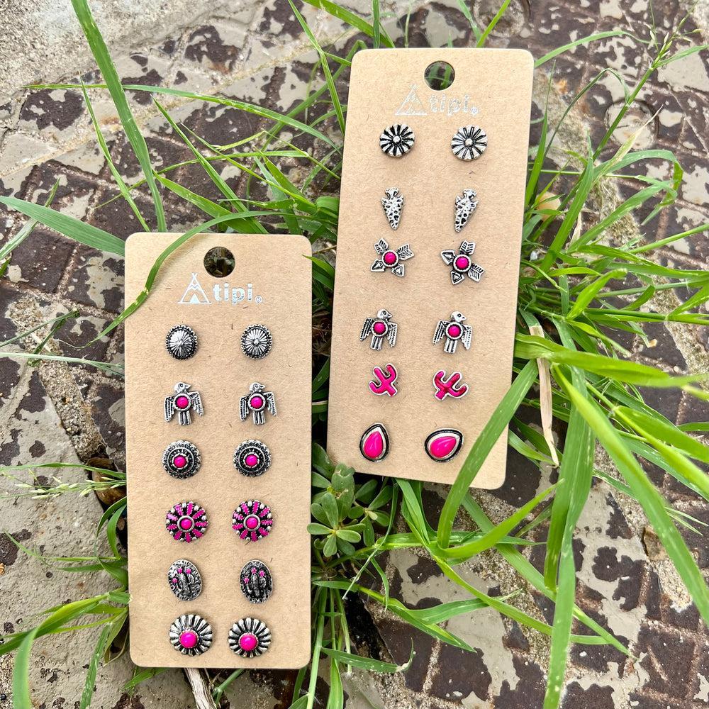 Set of 6 Pink Earrings-2 Options Product Image