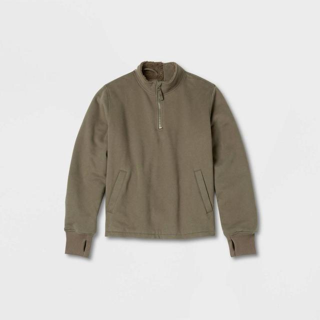 Mens Adaptive Sherpa Fleece Jacket - Goodfellow & Co Dark Green L Product Image