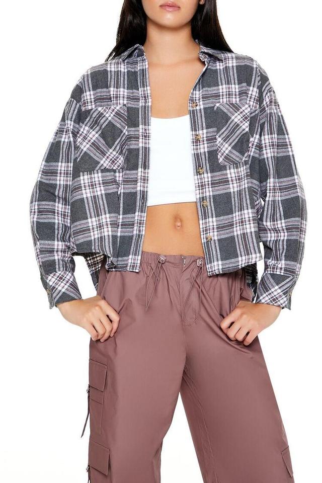 Cropped Plaid Flannel Shirt | Forever 21 Product Image