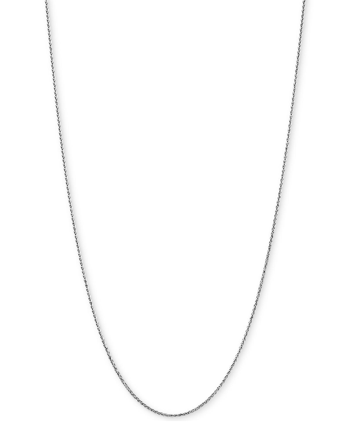 Everlasting Gold 14k White Gold 0.75 mm Solid Wheat Chain Necklace - 18 in., Womens Silver Product Image