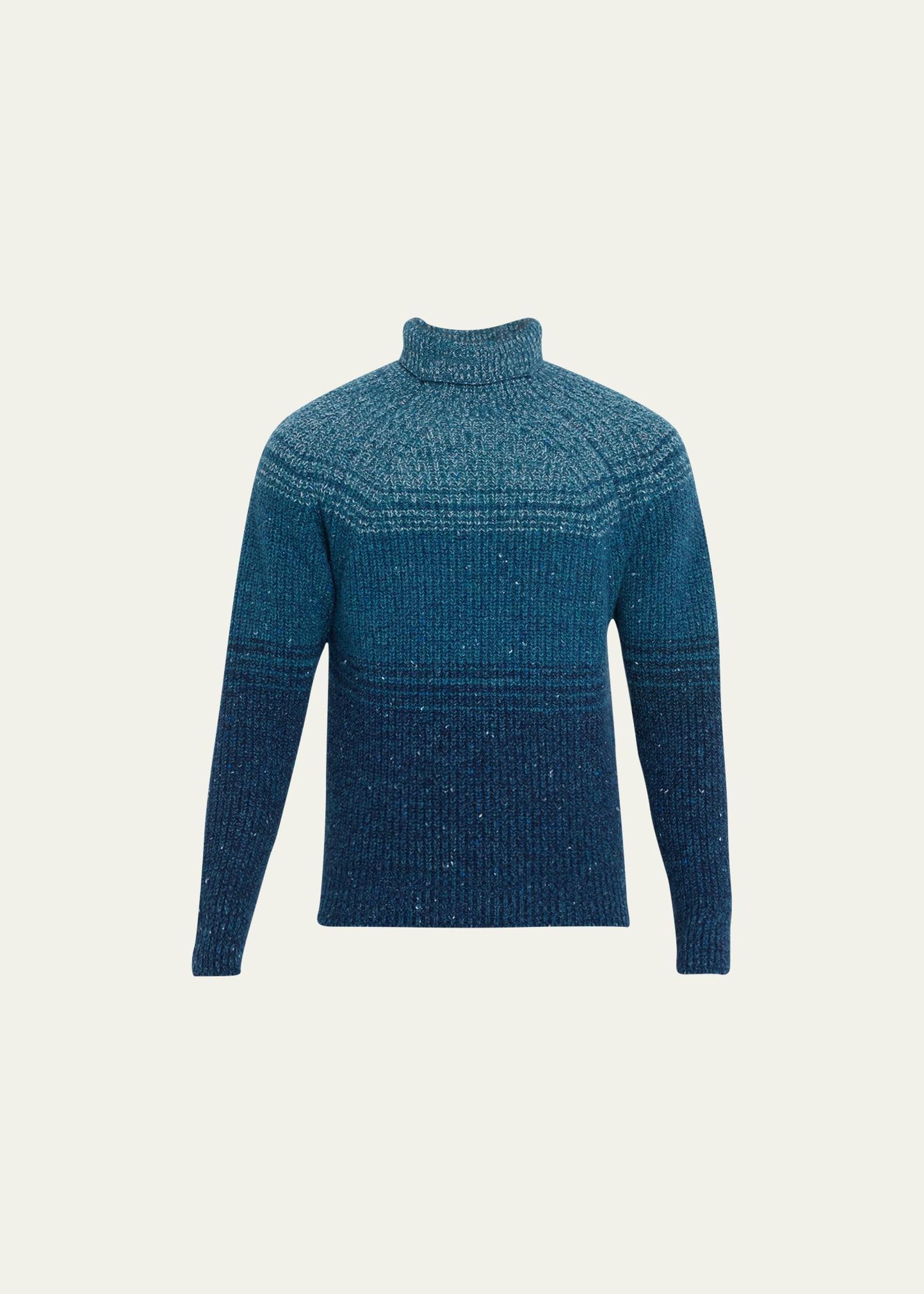 Mens Wool-Cashmere Landscape Boatbuilder Turtleneck Sweater Product Image