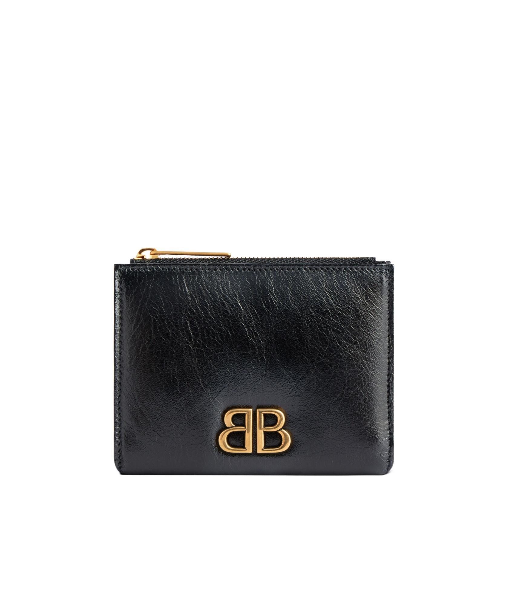 BALENCIAGA Monaco Bifold Wallet Accessories In Black Product Image