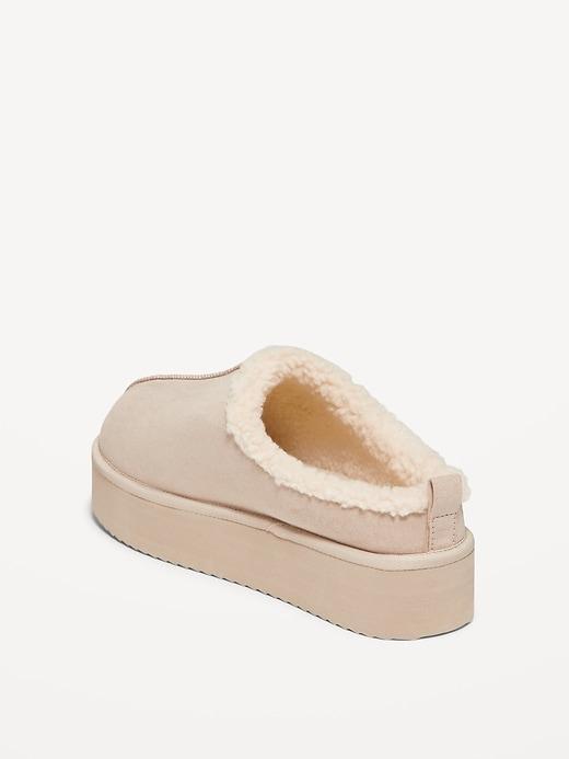 Sherpa-Lined Platform Slippers Product Image