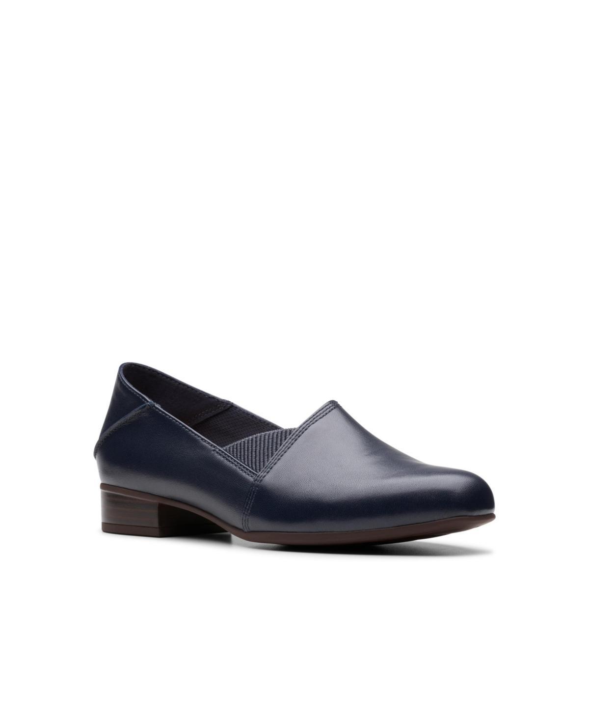 Clarks Juliet Trim Womens Leather Slip-On Shoes Blue Product Image