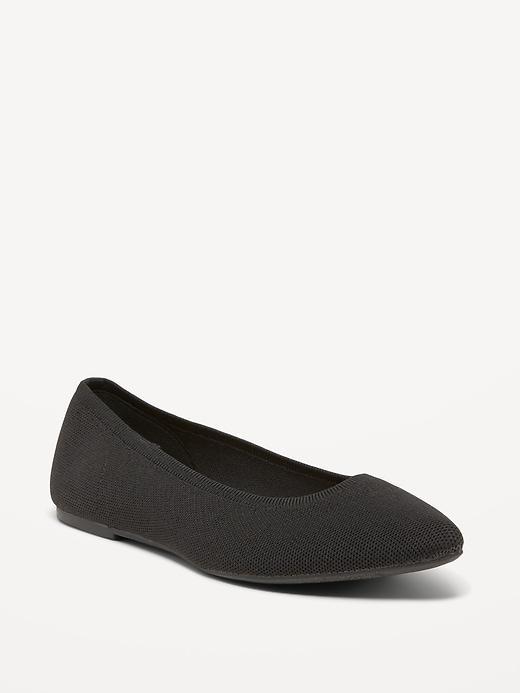 Soft-Knit Pointed-Toe Ballet Flats product image