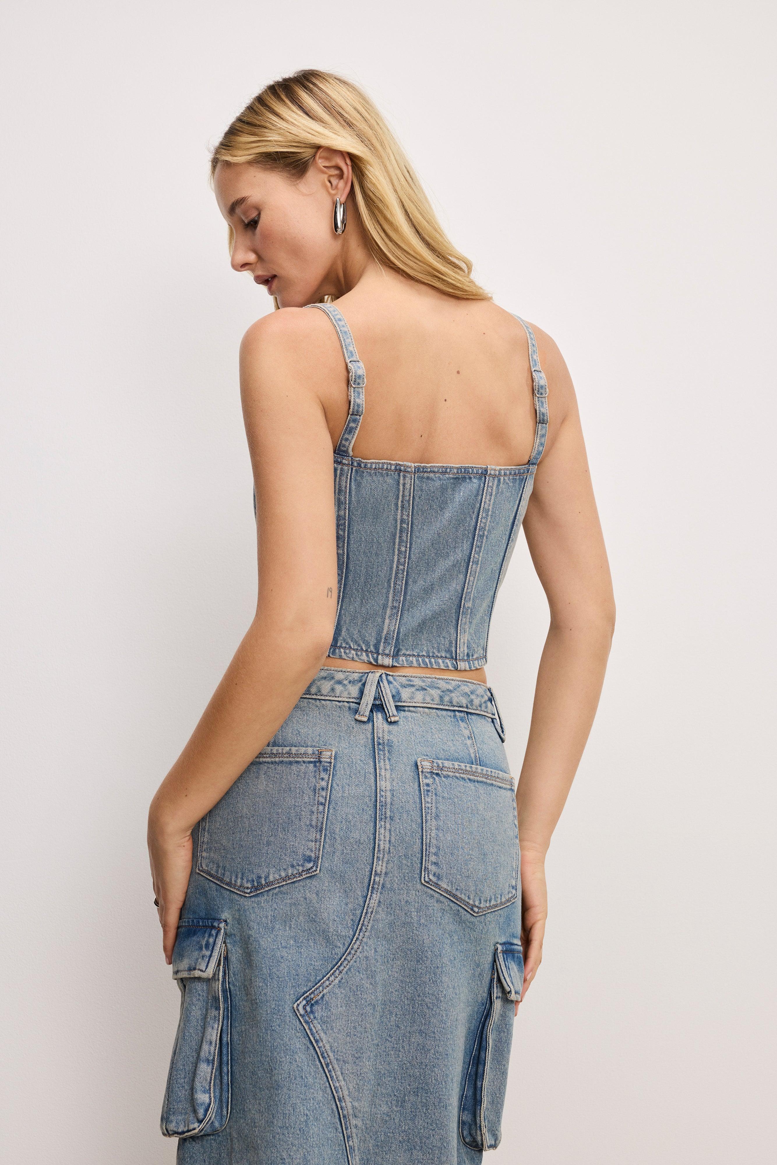 DENIM BUSTIER | INDIGO762 Product Image