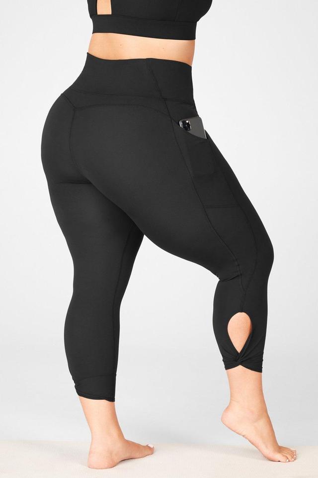 Fabletics Oasis High-Waisted Twist 7/8 Legging Womens black Size L Product Image