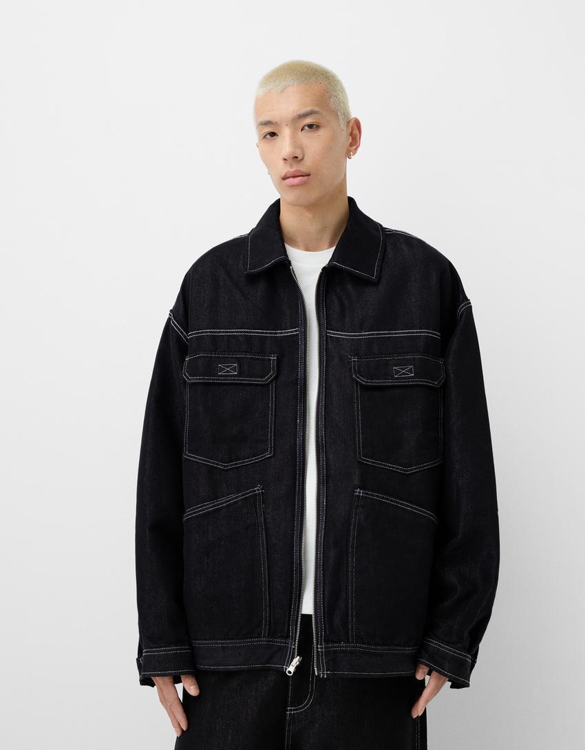 Contrast denim jacket Product Image