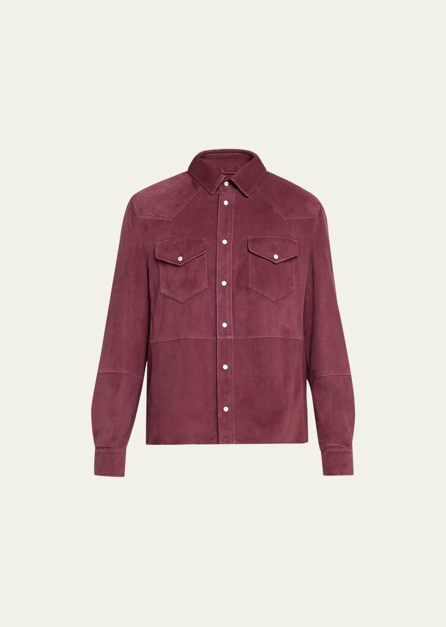 Mens Lightweight Suede Overshirt Product Image