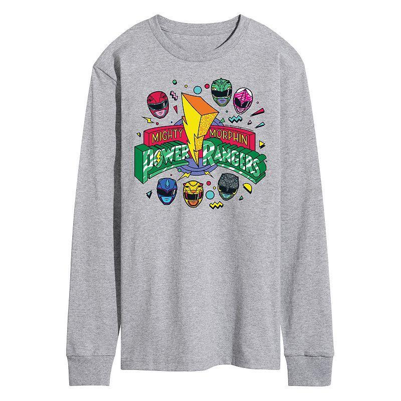 Mens Power Rangers 90s Logo Long Sleeve Graphic Tee Product Image